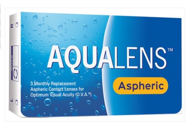 Aqualens aspheric UV, φακοί επαφής μηνιαίας αντικατάστασης, ελαφρώς χρωματισμένοι (6 φακοί)