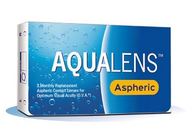 Aqualens aspheric UV, φακοί επαφής μηνιαίας αντικατάστασης, ελαφρώς χρωματισμένοι (6 φακοί)