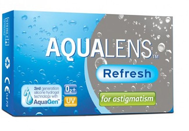 Aqualens refresh toric, μηνιαίοι αστιγματικοι φακοί επαφής σιλικόνης υδρογελης (3 φακοί)