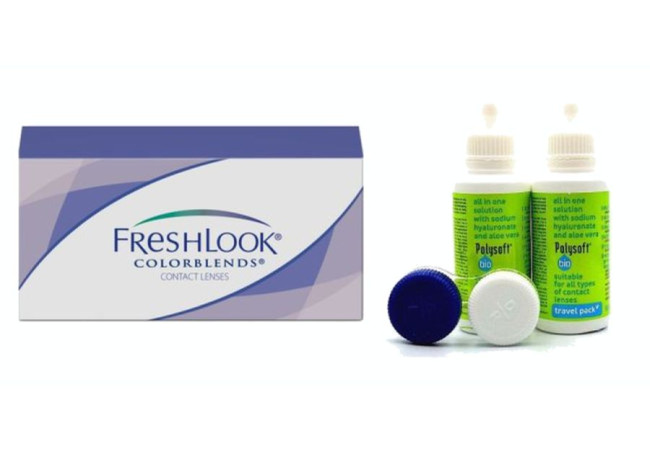 Έγχρωμοι φακοί επαφής FreshLook  (2 φακοί)+ Polysft bio 2*50ml